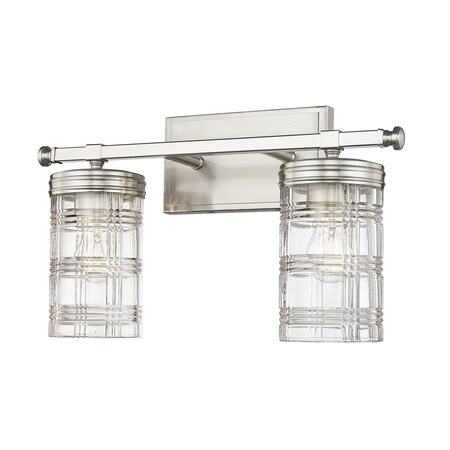 Z-Lite Archer 2 Light Vanity, Brushed Nickel & Clear 344-2V-BN